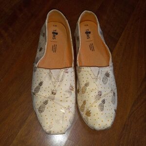 Toms Rose Gold & Pineapple Alpargata Shoes
